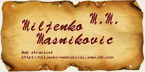 Miljenko Masniković vizit kartica